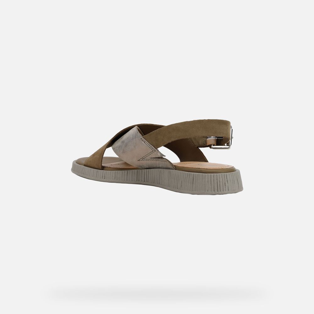 Geox Bayan Sandalet Koyu Zeytin Yeşili - Taormina - INH-039751